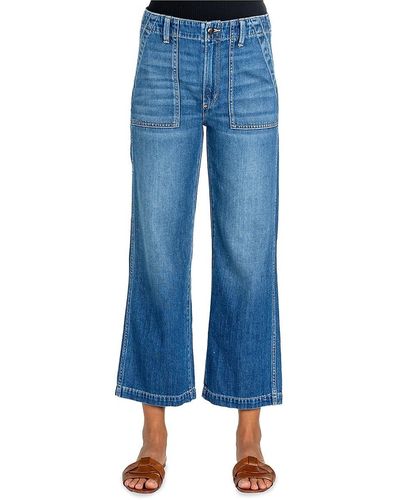 Articles of Society Jada High Rise Cropped Straight Jeans - Blue