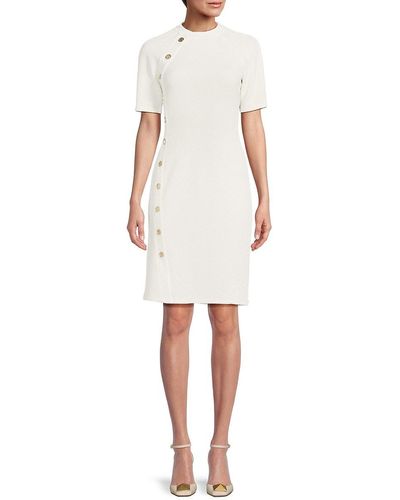 Tommy Hilfiger Short Sleeve Sheath Mini Dress - White