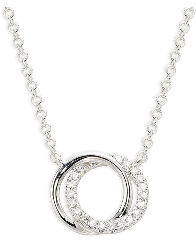 Saks Fifth Avenue Saks Fifth Avenue 14k White Gold & 0.07 Tcw Diamond Pendant Necklace/18"