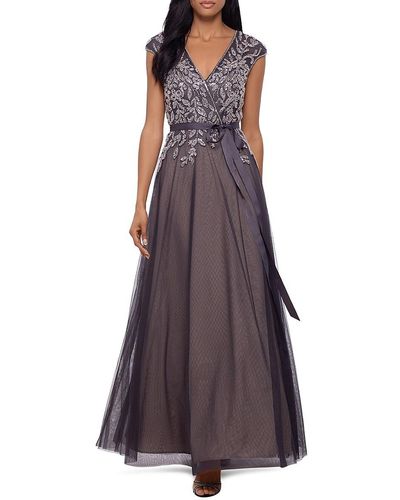 Xscape Embellished Gown - Purple