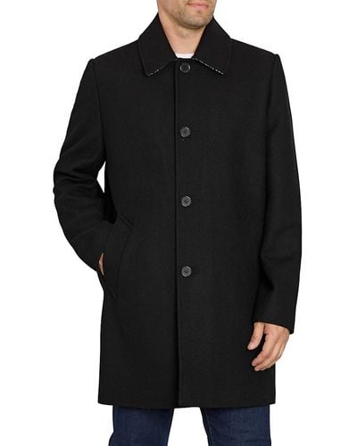 Sam Edelman Textured Wool Blend Coat - Black