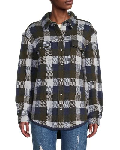 Twp 'Merino Wool Check Shirt Jacket - Gray