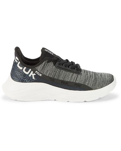 French Connection Logo Knit Running Shoes - Black