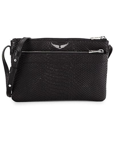 Zadig & Voltaire Stella Embossed Leather Crossbody Bag - Black