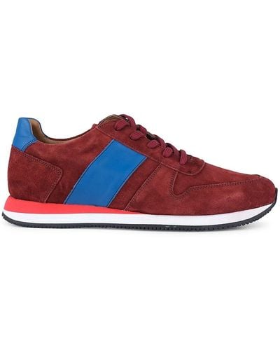 VELLAPAIS Leather Colorblock Sneakers - Red