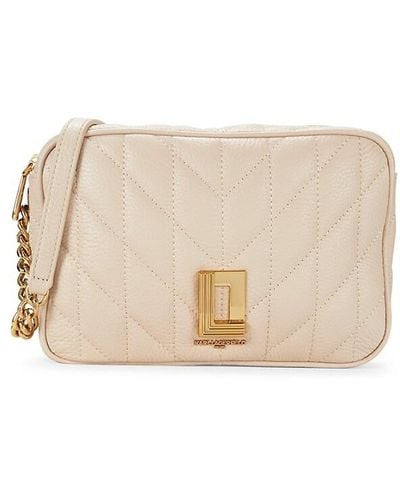Karl Lagerfeld Lafayette Quilted Leather Crossbody Bag - Natural