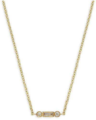 Sydney Evan 14k Yellow Gold & 0.09 Tcw Diamond Necklace - Metallic
