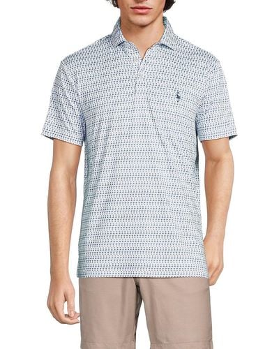 Tailorbyrd Martini Glass Performance Polo - Blue