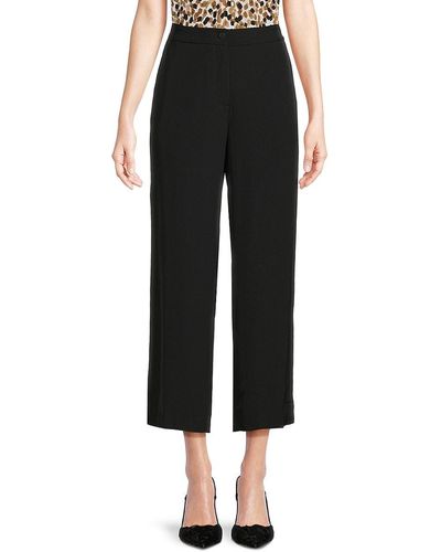 Adrianna Papell Cropped Wide Leg Pants - Black