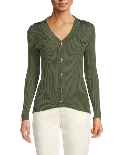 Nanette Lepore Women's Lurex Rib Sleeve Pullover Sweater - Versatile Knit Top