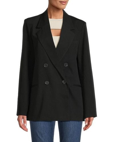 Lea & Viola Relaxed Double Breasted Blazer - Black