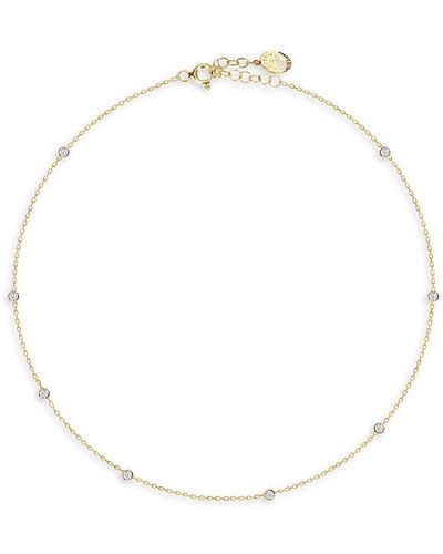 Gabi Rielle Bejeweled 14k Yellow Goldplated Sterling Silver & Pave Crystal Choker Necklaces - White