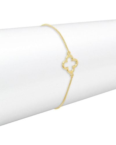 Saks Fifth Avenue 14K Clover Pendant Bracelet - White