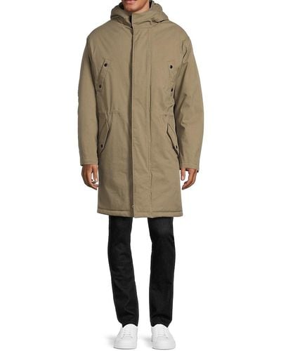 The Kooples Faux Fur Lined Hooded Parka - Natural