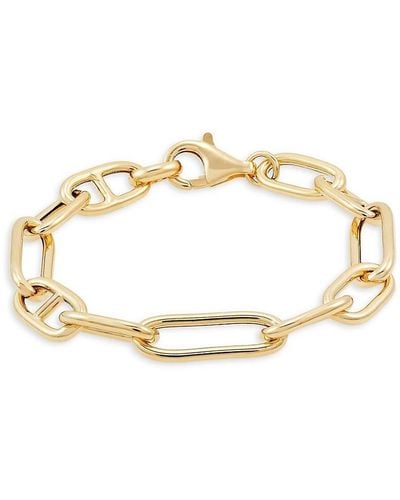 Saks Fifth Avenue 14k Yellow Goldplated Sterling Silver Mariner & Paperclip Link Chain Bracelet - Metallic