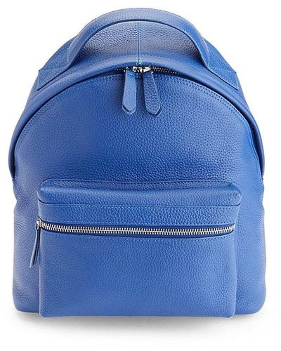 ROYCE New York Compact Leather Backpack - Blue