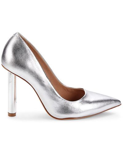 SCHUTZ SHOES Tyra Leather Stiletto Court Shoes - Metallic