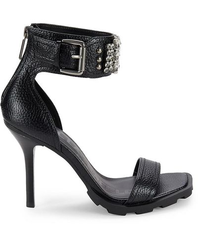 Karl Lagerfeld Embellished Stiletto Heel Sandals - Black