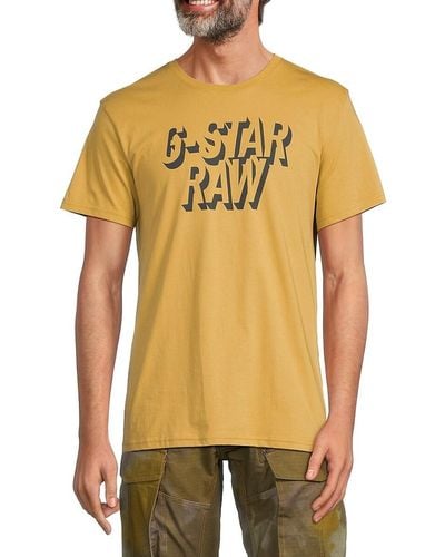 G-Star RAW Logo Graphic Tee - Yellow