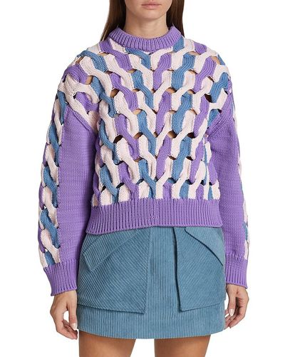 AKNVAS 'Hayley Cable Knit Crewneck Sweater - Blue