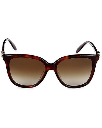 Alexander McQueen 57mm Sqaure Sunglasses - Brown