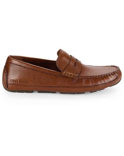 Cole Haan Wyatt Leather Penny Driving Loafers - Brown