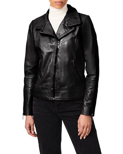 Bernardo Leather Biker Jacket - Black