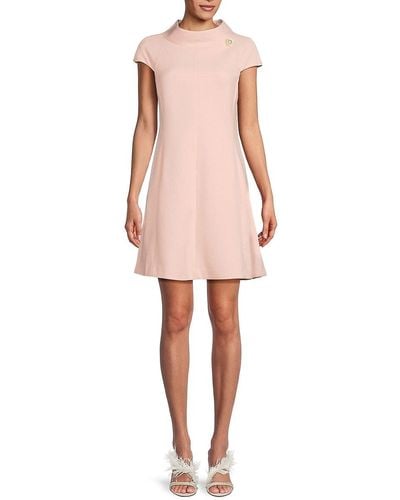 Eliza J Rollneck Mini A Line Dress - Pink