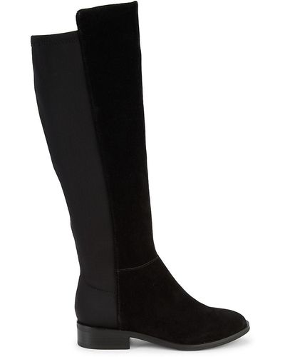 Saks Fifth Avenue Saks Fifth Avenue Harrah Mixed-Media Tall Boots - Black