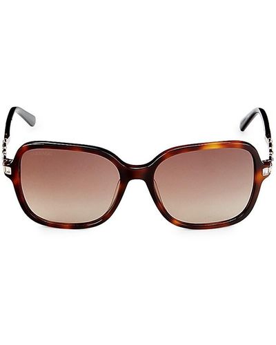 Swarovski 55mm Faux Crystal Square Sunglasses - Brown