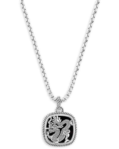 Effy Sterling Silver & Black Onyx Dragon Pendant Necklace - White