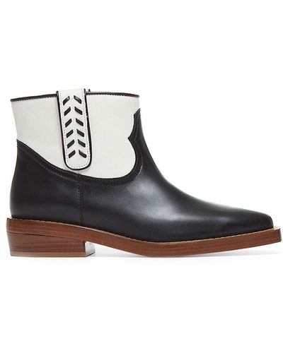 Gabriela Hearst Reza Western Leather Ankle Boots - Black