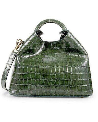 Elleme Baozi Croc Embossed Leather Top Handle Bag - Green