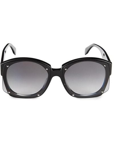 Alexander McQueen 61mm Oval Sunglasses - Grey
