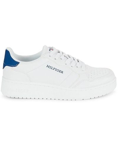 Tommy Hilfiger Faux Leather Low Top Trainers - White