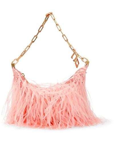 Cult Gaia Feather Chain Hobo Bag - Pink