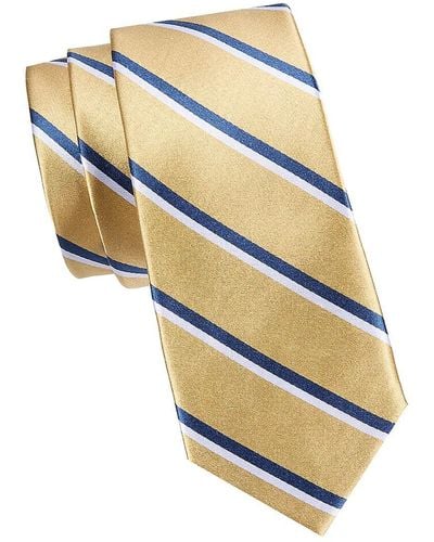 Ben Sherman Striped Silk Tie - Yellow