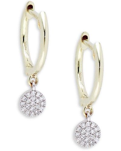 Meira T 14k Two-tone Gold & 0.07 Tcw Diamond huggie Earrings - Metallic