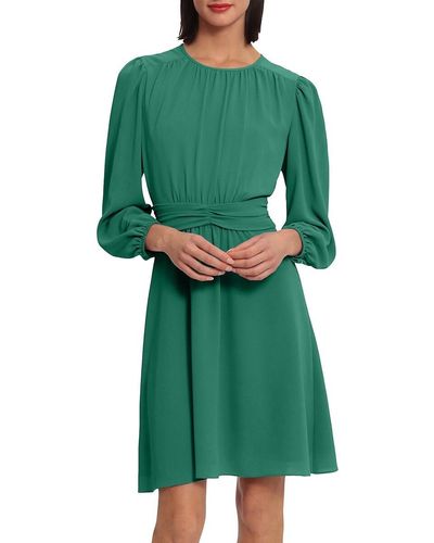 Donna Morgan Catalina Crepe Mini A Line Dress - Green
