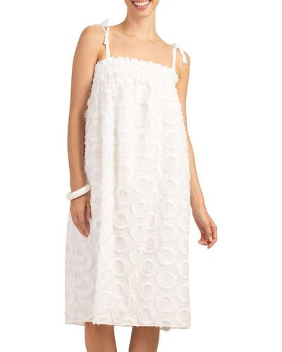 Trina Turk Dazzler Circular Appliqué Dress - White