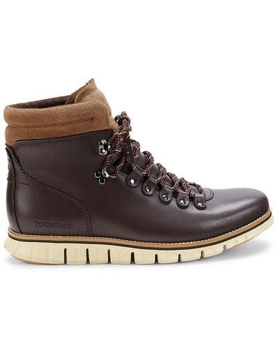 Cole Haan Zerogrand Leather Ankle Boots - Brown