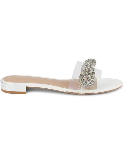 BCBGeneration Darli Embellished Flat Sandals - White