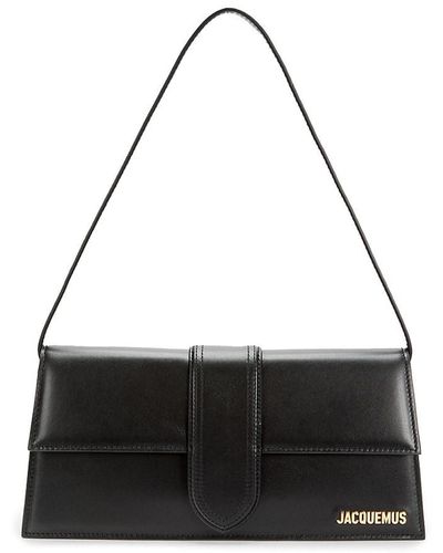 Jacquemus Long Le Bambino Leather Top Handle Bag - Black