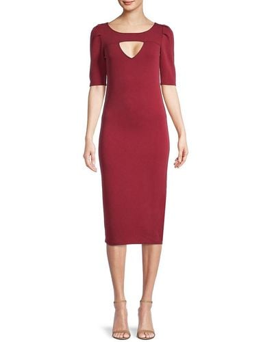 Betsey Johnson Pleated-sleeve Bodycon Dress - Red