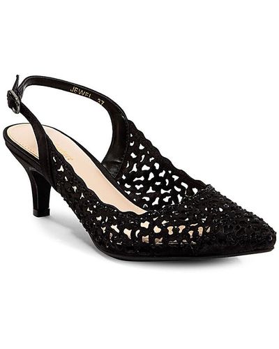 Lady Couture Jewel Black Fabric Heels