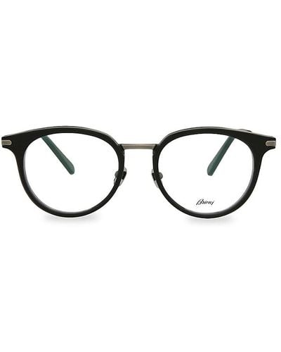 Brioni 51mm Round Eyeglasses - Black