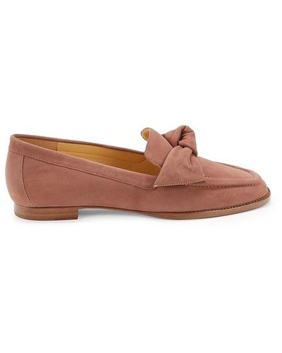 Alexandre Birman Knotted Suede Loafers - Brown