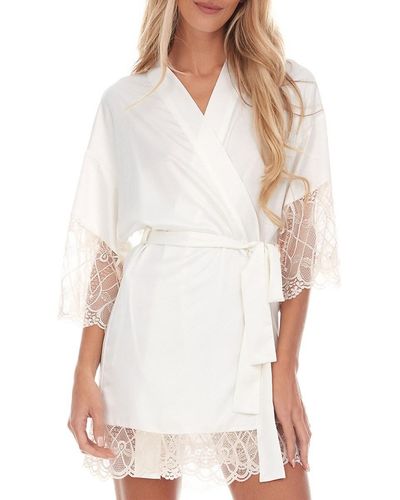 Flora Nikrooz Gabby Lace Belted Robe - White