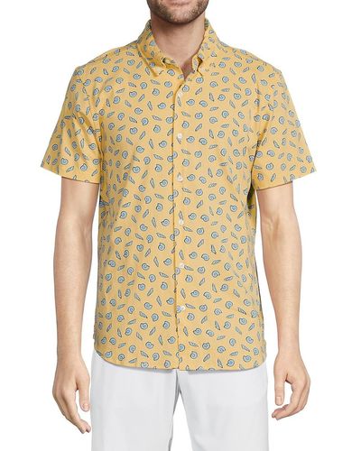 Bonobos Riviera Seashell Button Down Shirt - Yellow