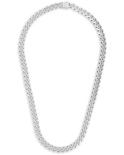Saks Fifth Avenue Saks Fifth Avenue 14k Classic Miami Cuban Chain Necklace - White
